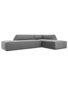 Canapé d'angle droit 4 places velours Sao gris clair - 273x180x69 cm