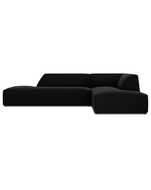 Canapé d'angle droit 4 places velours Sao noir - 273x180x69 cm