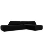 Canapé d'angle droit 4 places velours Sao noir - 273x180x69 cm