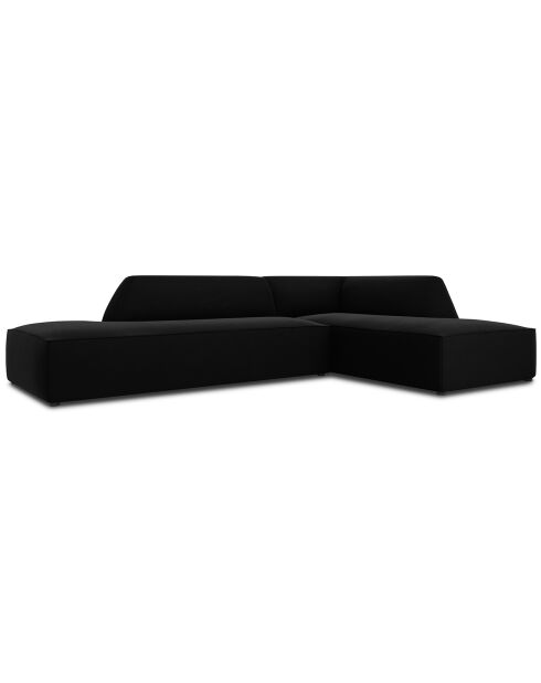 Canapé d'angle droit 4 places velours Sao noir - 273x180x69 cm