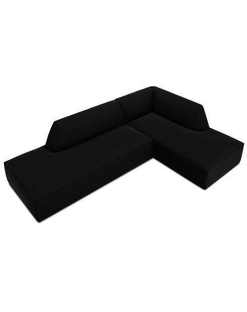 Canapé d'angle droit 4 places velours Sao noir - 273x180x69 cm