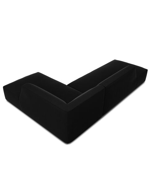 Canapé d'angle droit 4 places velours Sao noir - 273x180x69 cm