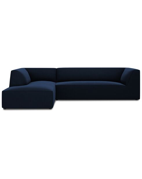 Canapé d'angle gauche 4 places velours Sao  bleu roi - 273x180x69 cm