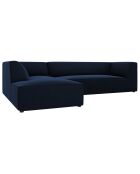 Canapé d'angle gauche 4 places velours Sao  bleu roi - 273x180x69 cm