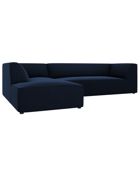 Canapé d'angle gauche 4 places velours Sao  bleu roi - 273x180x69 cm