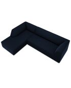 Canapé d'angle gauche 4 places velours Sao  bleu roi - 273x180x69 cm