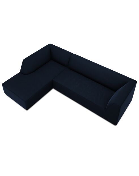 Canapé d'angle gauche 4 places velours Sao  bleu roi - 273x180x69 cm