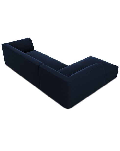 Canapé d'angle gauche 4 places velours Sao  bleu roi - 273x180x69 cm