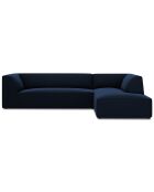 Canapé d'angle droit 4 places velours Sao  bleu roi - 273x180x69 cm