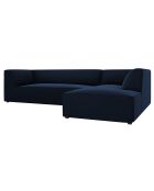 Canapé d'angle droit 4 places velours Sao  bleu roi - 273x180x69 cm