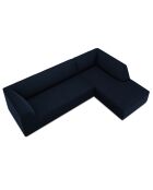 Canapé d'angle droit 4 places velours Sao  bleu roi - 273x180x69 cm