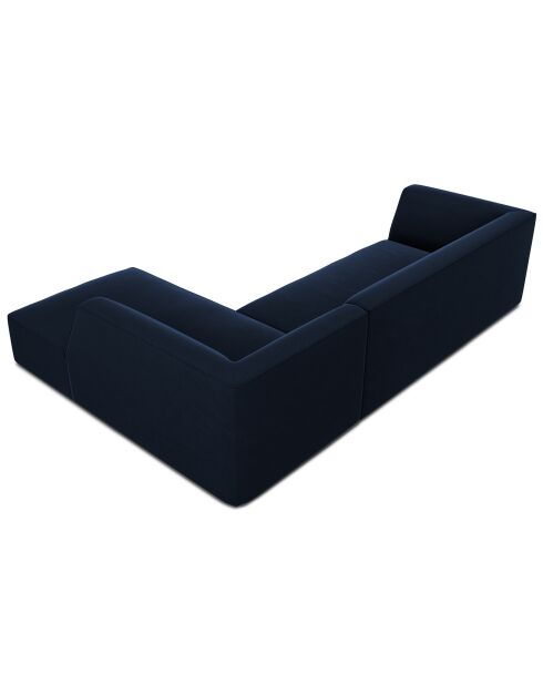 Canapé d'angle droit 4 places velours Sao  bleu roi - 273x180x69 cm