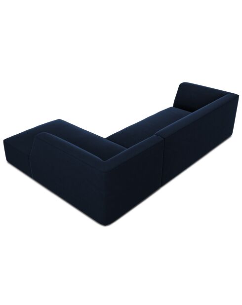 Canapé d'angle droit 4 places velours Sao  bleu roi - 273x180x69 cm