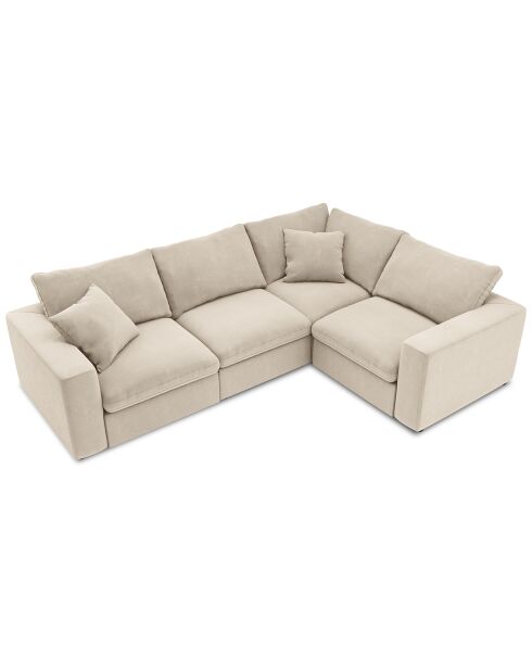Canapé d'angle droit 6 places Modulaire Galaxy beige - 320x226x90 cm