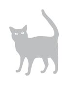 Sticker Chat gris - 30x40 cm