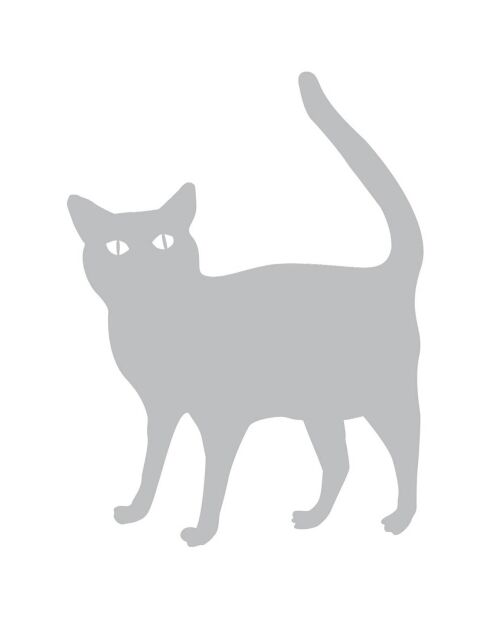 Sticker Chat gris - 30x40 cm