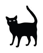 Sticker Chat noir - 30x40 cm
