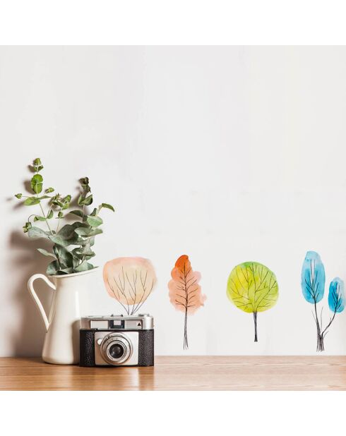 Ensemble d'autocollants d'arbres multicolore - 20x100 cm