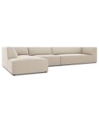 Canapé d'angle gauche 5 places velours Sao beige - 366x180x69 cm