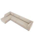 Canapé d'angle gauche 5 places velours Sao beige - 366x180x69 cm