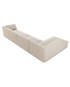 Canapé d'angle gauche 5 places velours Sao beige - 366x180x69 cm