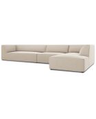 Canapé d'angle droit 5 places velours Sao beige - 366x180x69 cm
