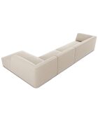 Canapé d'angle droit 5 places velours Sao beige - 366x180x69 cm