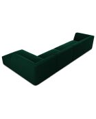 Canapé d'angle droit 5 places velours Sao vert bouteille - 366x180x69 cm