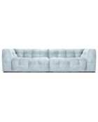 Canapé velours 4 places Vesta bleu clair - 280x102x68 cm