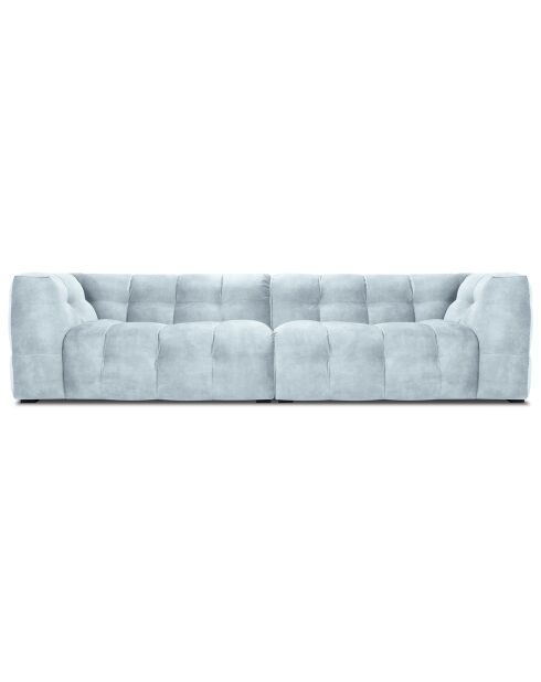 Canapé velours 4 places Vesta bleu clair - 280x102x68 cm