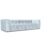 Canapé velours 4 places Vesta bleu clair - 280x102x68 cm