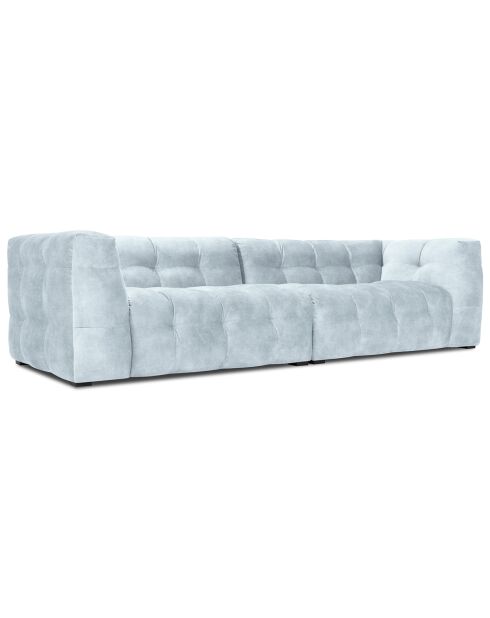 Canapé velours 4 places Vesta bleu clair - 280x102x68 cm