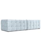Canapé velours 4 places Vesta bleu clair - 280x102x68 cm