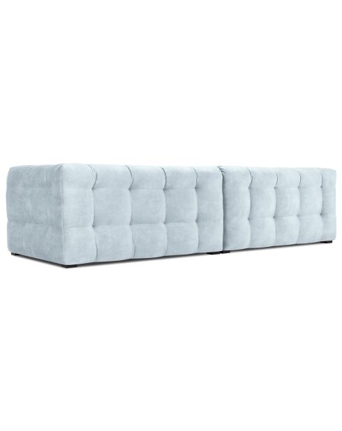 Canapé velours 4 places Vesta bleu clair - 280x102x68 cm