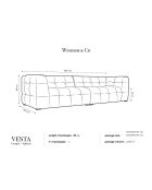 Canapé velours 4 places Vesta bleu clair - 280x102x68 cm