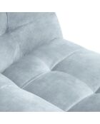 Canapé velours 4 places Vesta bleu clair - 280x102x68 cm