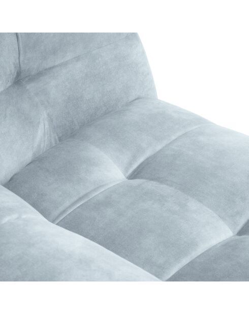 Canapé velours 4 places Vesta bleu clair - 280x102x68 cm