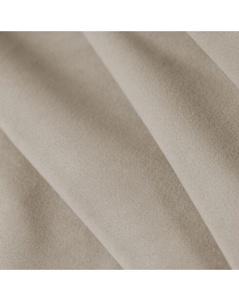 Canapé d'angle panoramique gauche velours Sao 7 places beige - 366x273x69 cm