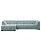 Canapé d'angle gauche 5 places velours Vesta menthe - 320x170x68 cm