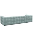 Canapé d'angle gauche 5 places velours Vesta menthe - 320x170x68 cm