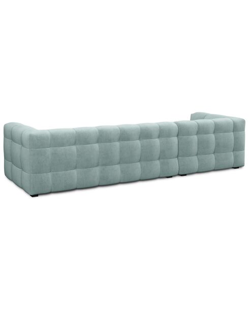 Canapé d'angle gauche 5 places velours Vesta menthe - 320x170x68 cm