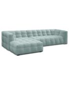 Canapé d'angle gauche 5 places velours Vesta menthe - 320x170x68 cm