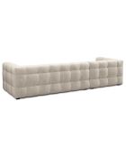 Canapé d'angle gauche 5 places velours Vesta beige - 320x170x68 cm