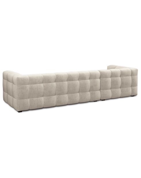 Canapé d'angle gauche 5 places velours Vesta beige - 320x170x68 cm