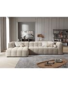 Canapé d'angle gauche 5 places velours Vesta beige - 320x170x68 cm