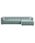 Canapé d'angle droit 5 places velours Vesta menthe - 320x170x68 cm