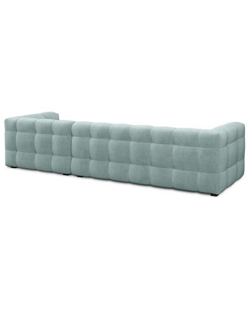 Canapé d'angle droit 5 places velours Vesta menthe - 320x170x68 cm