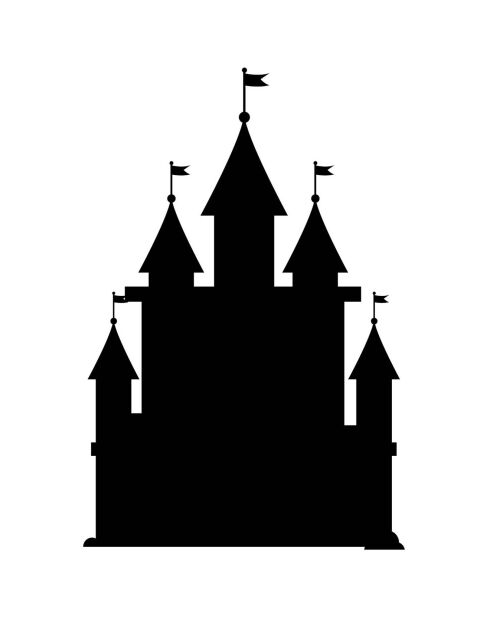 Sticker ardoise Chateau noir - 40x60 cm