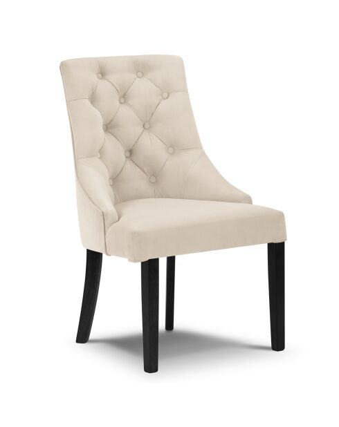 Chaise en Velours Queen beige - 64x57x98 cm