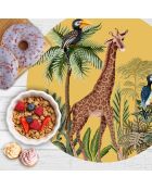 Set de table Parc safari circulaire individuel multicolore - D.40 cm